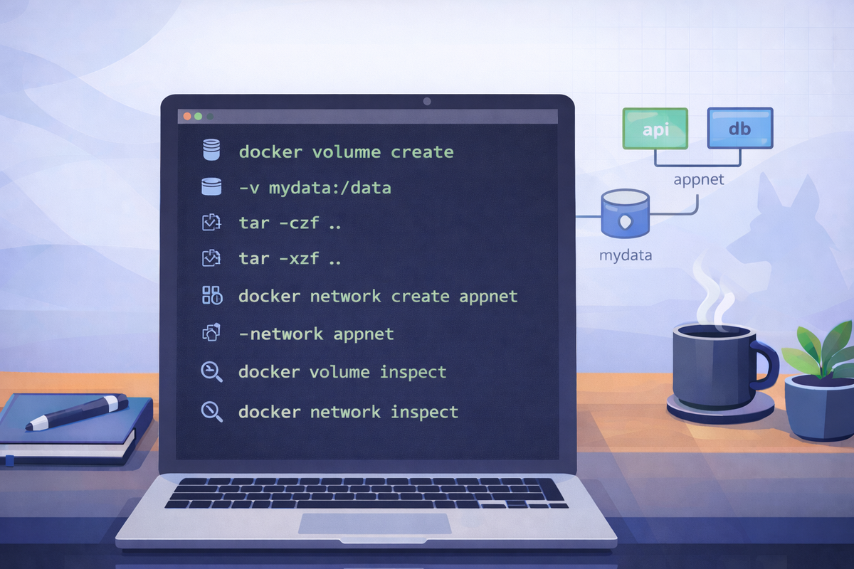 Docker Cheat Sheet Series (3/5): Volumes + Networks